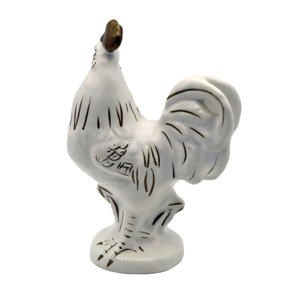 Vintage White Rooster Figurine Norcrest Japan - Picture 3 of 8